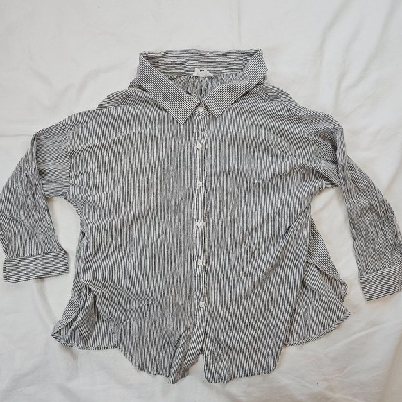 Sage‎ the Label black and white striped button down, size M - Picture 1 of 4